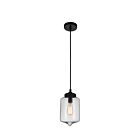 CWI Lighting Glass 5570P7C - Clear Black 1 Light 60W Pendant