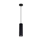 CWI Lighting Stowe 7117P3-1-101-B Black And Wood 1 Light 10W LED Pendant