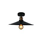 CWI Lighting Brave 9605C13-1-101 Black 1 Light 60W Flush Mount