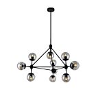 CWI Lighting Glow 9614P39-10-101 Black 10 Lights 600W Chandelier