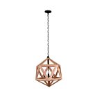 CWI Lighting Lante 9945P17-3-101 Black And Wood 3 Lights 180W Chandelier