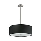 Dainolite 571-204P-SC-BK Everly 4-Lights 240W Satin Chrome Drum Pendant