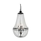 Dainolite DAW-386C-MB-FR Dawson 6-Lights 360W Matte Black Crystal Chain Chandelier