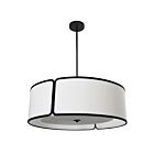 Dainolite NDR-243P-BK-WH Notched Drum 3-Lights 180W Matte Black Drum Pendant