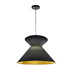 Dainolite PAT-181P-BK-698 Patricia 1-Light 100W Black Drum Pendant