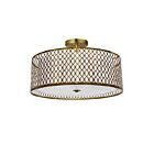 Dainolite 1015-16FH-AGB-WH 3-Lights 180W Aged Brass Semi-flush Mount