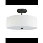 Dainolite Everly 571-143SF-MB-WH White 3-Lights 180W LED Semi-Flush Mount