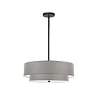 Dainolite Everly 571-224P-MB-GRY 4 Lights Matte Black 240W Incandescent 2 Tier Pendant