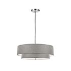 Dainolite Everly 571-224P-PC-GRY 4 Lights Polished Chrome 240W Incandescent 2 Tier Pendant