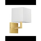 Dainolite Lucas 77-1W-AGB-WH Aged Brass 1-Light 60W LED Wall Sconce