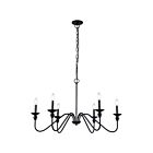Dainolite Clara CLA-366C-MB 6 Lights Matte Black 360W Incandescent 1-tier Chandelier
