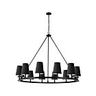 Dainolite Colby CLB-5212C-MB-797 12-Lights 720W Black 1-Tier Chandelier