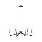 Dainolite Clayton CLN-266C-MB 6 Lights Matte Black 360W Incandescent 1-tier Chandelier