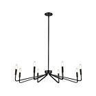 Dainolite Clayton CLN-388C-MB 8 Lights Matte Black 480W Incandescent 1-tier Chandelier