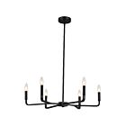 Dainolite CLT-246-MB Colette 6 Lights 360W Matte Black LED Chandelier