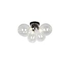 Dainolite Comet CMT-143FH-CLR-MB 3 Lights Clear 120W Halogen Flush Mount