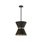 Dainolite Caterine CTN-121P-MB-698 1 Light Black and Gold 100W Incandescent Pendant