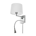 Dainolite DLED426A 2-lights 63w Polished Chrome Wall Sconce with LED Reading Lamp