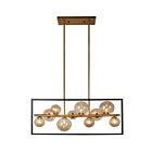 Dainolite GLA-3310HP-MB-VB Glasglow 10-lights 250w Matte Black/Vintage Bronze LED Horizontal Pendant