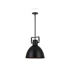 Dainolite Liberty LBY-141P-MB-MB 1-Light 100W Matte Black LED Pendant