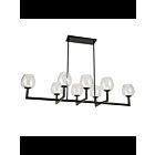 Dainolite Nora NOR-478HC-MB-CLR Matte Black 8-Lights 480W LED Horizontal Chandelier