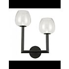 Dainolite Nora NOR-L-112W-MB-CLR Matte Black 2-Lights 120W Incandescent Wall Sconce