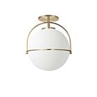 Dainolite Paola PAO-121SF-AGB 1-light 60W Aged Brass Incandescent Semi-Flush