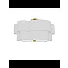Dainolite Phlox PLX-203FH-AGB-WH White 3-Lights 18W Incandescent Flush Mount