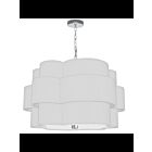 Dainolite Phlox PLX-284C-PC-WH White 4-Lights 400W Incandescent Chandelier