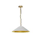 Dainolite Presely PSY-M-AGB-692 1 Light White and Gold 100W Incandescent Pendant