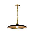 Dainolite Quentin QTN-181P-MB-AGB 1-Light 60W Matte Black LED Pendant
