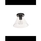 Dainolite Roswell RSW-91FH-MB-CLR 1-Light Matte Black 60W LED Flush Mount