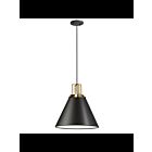Dainolite Sonus SNS-141P-MB-AGB 1-Light Matte Black 100W Incandescent Pendant