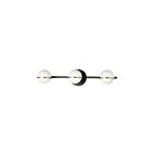 Dainolite Sofia SOF-233W-MB-AGB 3 Lights Matte Black and Aged Brass 75W Halogen Vanity