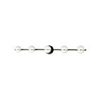 Dainolite Sofia SOF-415W-MB-AGB 5 Lights Matte Black and Aged Brass 125W Halogen Vanity