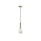 Dainolite Tara TAR-61P-AGB-WH 1 Light Aged Brass 60W Incandescent Pendant