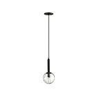 Dainolite Tara TAR-61P-MB-CL 1 Light Matte Black 60W Incandescent Pendant