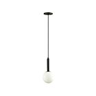 Dainolite Tara TAR-61P-MB-WH 1 Light Matte Black 60W Incandescent Pendant