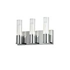 Dainolite TBE-123W-PC Tube 3-Lights 60W Polished Chrome Incandescent Vanity light