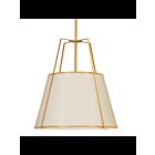 Dainolite Trapezoid TRA-304P-GLD-CRM Cream 4-Lights 400W LED Pendant