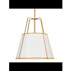 Dainolite Trapezoid TRA-304P-GLD-WH White 4-Lights 400W LED Pendant