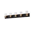 Dainolite VER-405W-MB-AGB Veronica 5-Lights 300W Matte Black Vanity Light