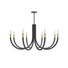 Dainolite Wand WAN-388C-MB-AGB 8 Lights Matte Black 480W Incandescent 1-tier Chandelier