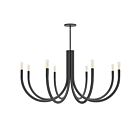 Dainolite Wand WAN-388C-MB 8 Lights Matte Black 480W Incandescent 1-tier Chandelier