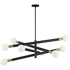 Dainolite WAN-398C-MB-AGB Wand 8-Lights Matte Black 480W LED Chandelier