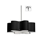 Dainolite ZUL-243-PC-BK Zulu 3-lights 69w Black LED Wave Drum Pendant