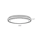 Dals Lighting CFG13-CC-BK 32W Black Flush Mount