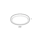 Dals Lighting CFLEDR18-CC-BK 26W Black LED Flush Mount