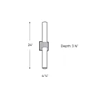 Dals Lighting LEDVAN002-CC-24SN 24W Satin Nickel LED Vanity Light