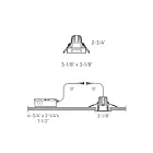 Dals Lighting RGR2SQ-CC-SN 8W 2" Satin Nickel Square Regressed Recessed Light